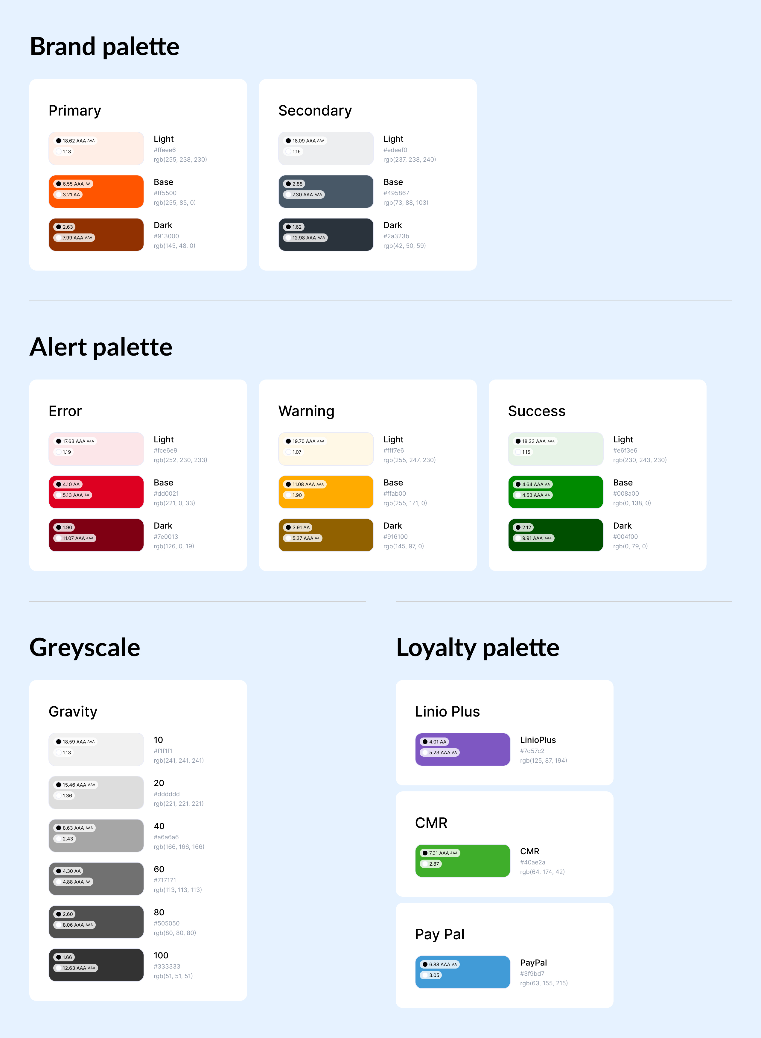 Color palette